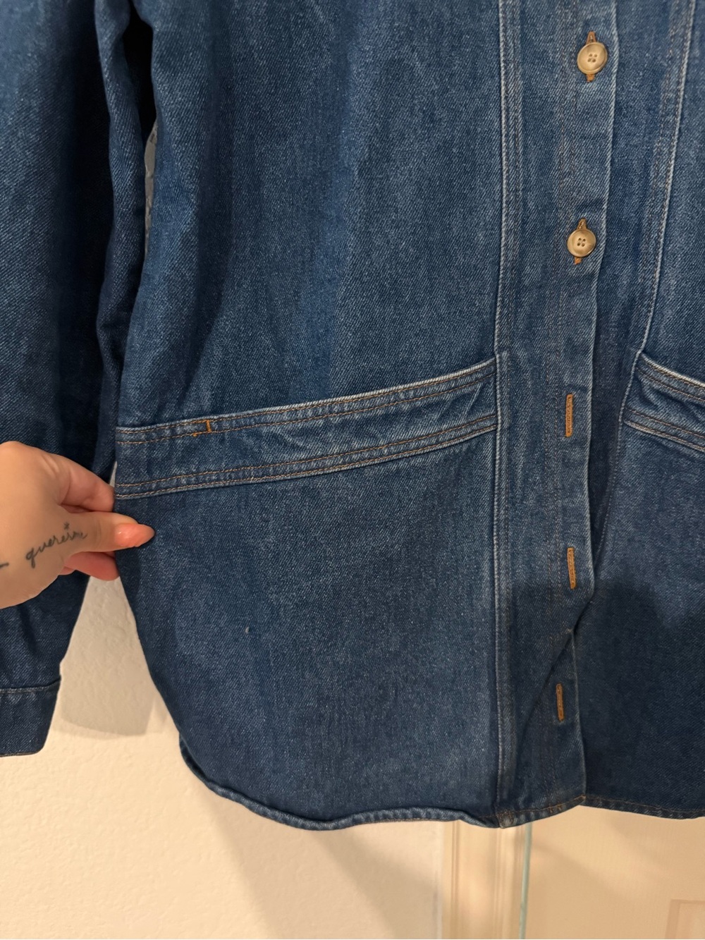 Sezane WILL Blue Denim Button-Up Jacket - Picture 3 of 5